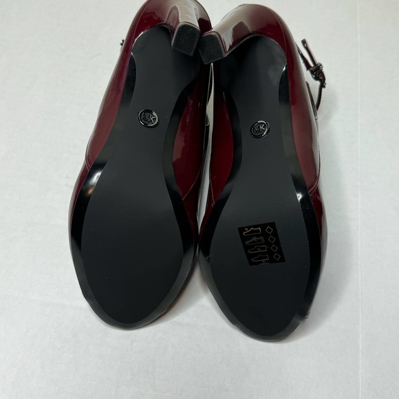 Michael Kors Burgundy Lawson Open Toe Leather Bootie NEW Size 10 - Picture 8 of 10